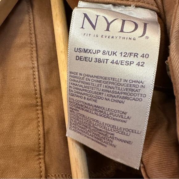 NYDJ Women's Khaki Cropped Straight Leg Pants 8 - Picture 8 of 11